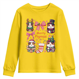 Merry Pigmas Youth Sweatshirt Funny Guinea Pig Cavy Lover Holiday Gift TS12 Daisy Print Your Wear