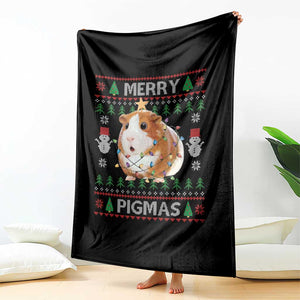 Merry Pigmas Ugly Christmas Throw Blanket Guinea Pig Lover TS12 Print Your Wear