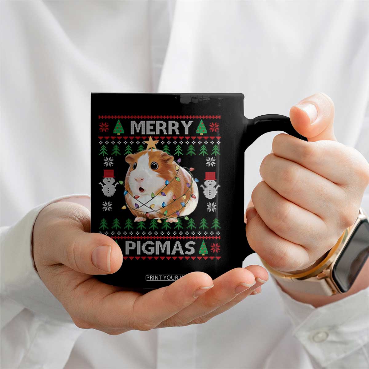 Merry Pigmas Ugly Christmas Coffee Mug Guinea Pig Lover TS12 Print Your Wear