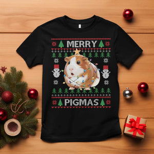 Merry Pigmas Ugly Christmas T Shirt Guinea Pig Lover TS12 Black Print Your Wear