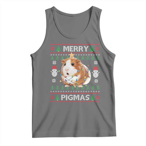 Merry Pigmas Ugly Christmas Tank Top Guinea Pig Lover TS12 Black Heather Print Your Wear