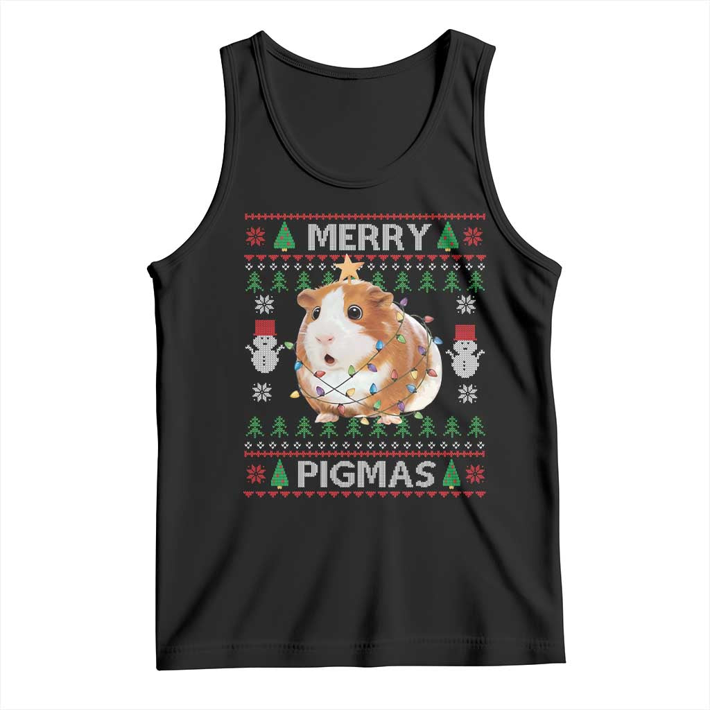 Merry Pigmas Ugly Christmas Tank Top Guinea Pig Lover TS12 Black Print Your Wear