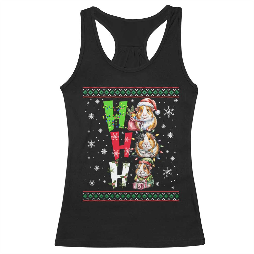 Funny Guinea Pig Ho Ho Ho Ugly Christmas Sweater Racerback Tank Top Cute Pet Lover TS12 Black Print Your Wear