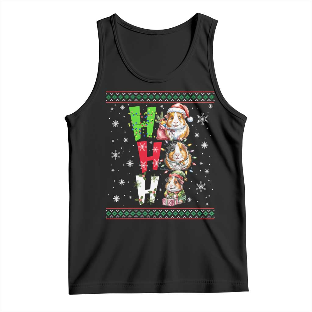 Funny Guinea Pig Ho Ho Ho Ugly Christmas Sweater Tank Top Cute Pet Lover TS12 Black Print Your Wear