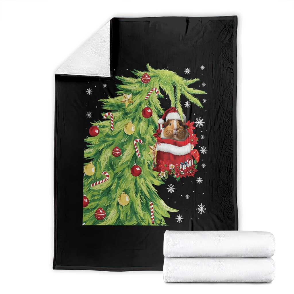 Funny Christmas Guinea In Green Hand Naughty Throw Blanket Cute Pet Lover Gift TS12 Black Print Your Wear
