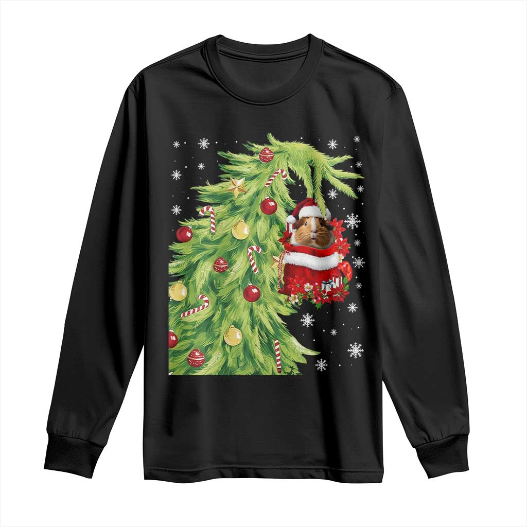 Funny Christmas Guinea In Green Hand Naughty Long Sleeve Shirt Cute Pet Lover Gift TS12 Black Print Your Wear