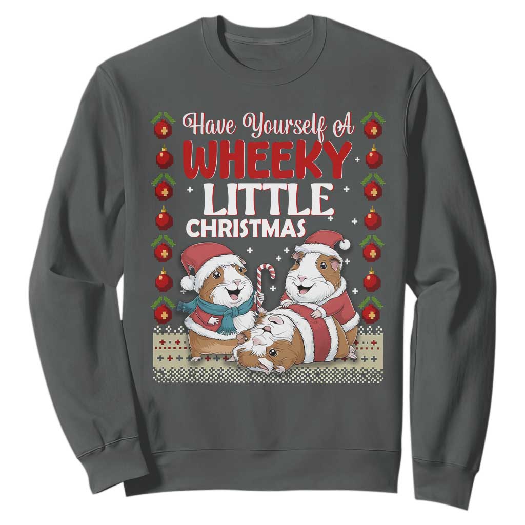 Have Yourself A Wheeky Little Christmas Sweatshirt Funny Guinea Pig Lover TS12 Dark Heather Print Your Wear