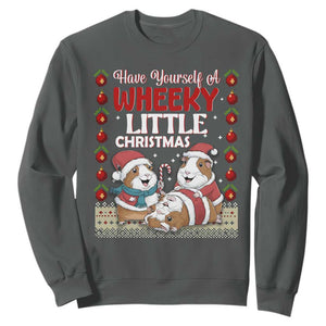 Have Yourself A Wheeky Little Christmas Sweatshirt Funny Guinea Pig Lover TS12 Dark Heather Print Your Wear