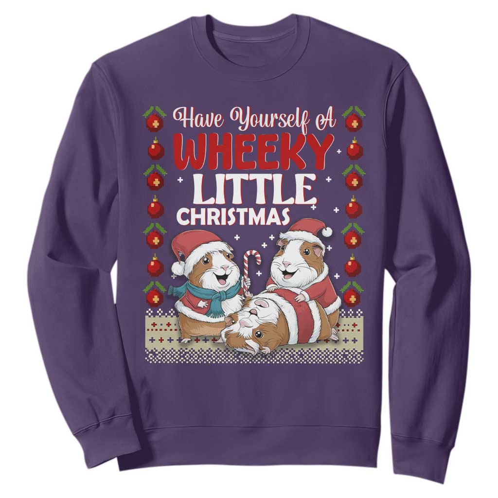 Have Yourself A Wheeky Little Christmas Sweatshirt Funny Guinea Pig Lover TS12 Purple Print Your Wear
