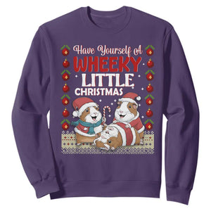 Have Yourself A Wheeky Little Christmas Sweatshirt Funny Guinea Pig Lover TS12 Purple Print Your Wear
