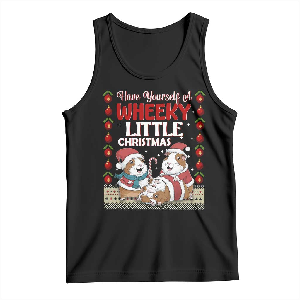 Have Yourself A Wheeky Little Christmas Tank Top Funny Guinea Pig Lover TS12 Black Print Your Wear