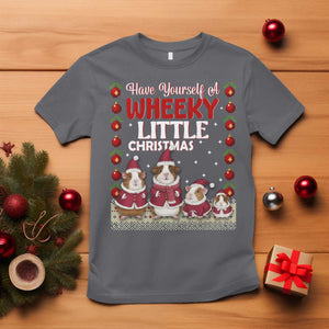 Christmas Guinea Pig Lover T Shirt Have Yourself A Wheeky Little TS12 Charcoal Print Your Wear