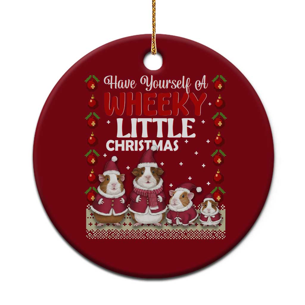 Christmas Guinea Pig Lover Ceramic Ornament Have Yourself A Wheeky Little TS12 1pc Red Print Your Wear
