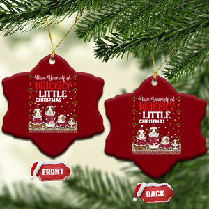 Christmas Guinea Pig Lover Ceramic Ornament Have Yourself A Wheeky Little TS12 Print Your Wear