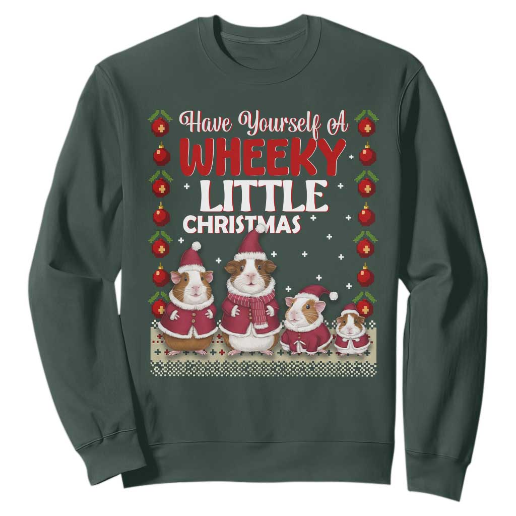 Christmas Guinea Pig Lover Sweatshirt Have Yourself A Wheeky Little TS12 Dark Forest Green Print Your Wear