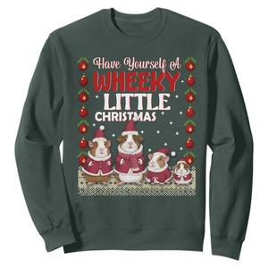 Christmas Guinea Pig Lover Sweatshirt Have Yourself A Wheeky Little TS12 Dark Forest Green Print Your Wear
