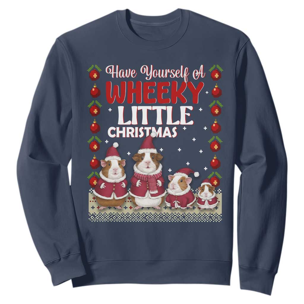 Christmas Guinea Pig Lover Sweatshirt Have Yourself A Wheeky Little TS12 Navy Print Your Wear