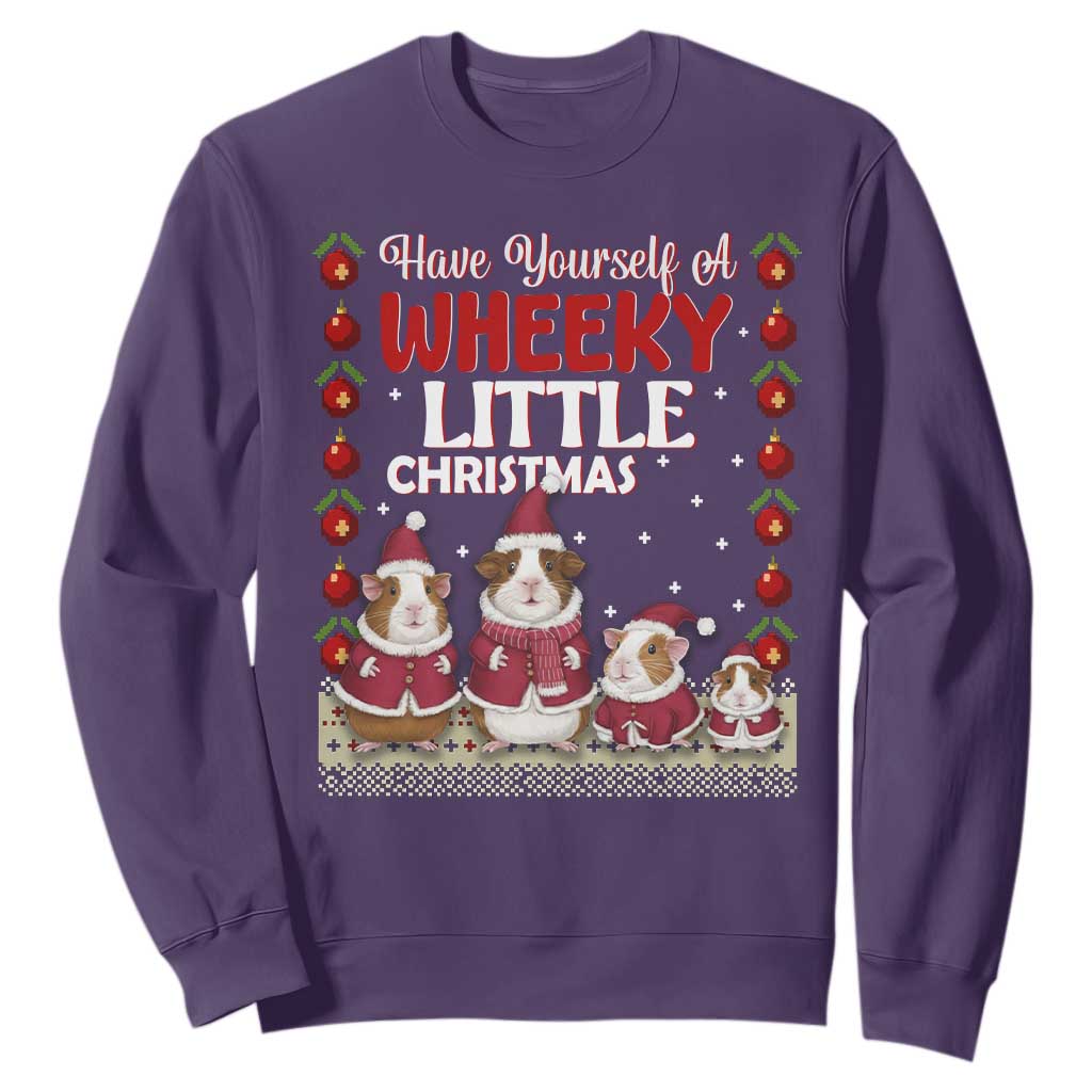 Christmas Guinea Pig Lover Sweatshirt Have Yourself A Wheeky Little TS12 Purple Print Your Wear