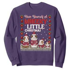 Christmas Guinea Pig Lover Sweatshirt Have Yourself A Wheeky Little TS12 Purple Print Your Wear