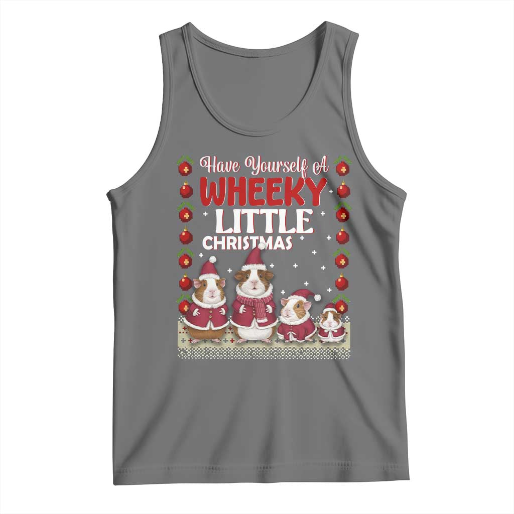 Christmas Guinea Pig Lover Tank Top Have Yourself A Wheeky Little TS12 Black Heather Print Your Wear