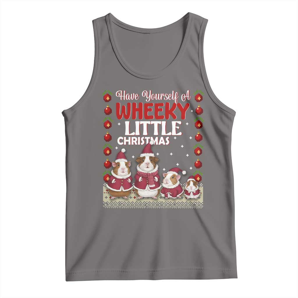 Christmas Guinea Pig Lover Tank Top Have Yourself A Wheeky Little TS12 Deep Heather Print Your Wear