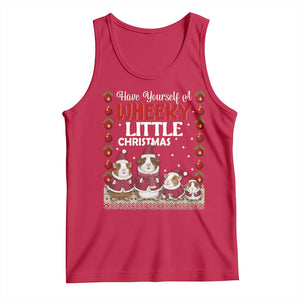 Christmas Guinea Pig Lover Tank Top Have Yourself A Wheeky Little TS12 Red Print Your Wear