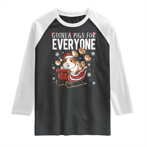Christmas Guinea Pigs For Everyone Raglan Shirt Funny Cavy Lover Gift TS12 Black White Print Your Wear
