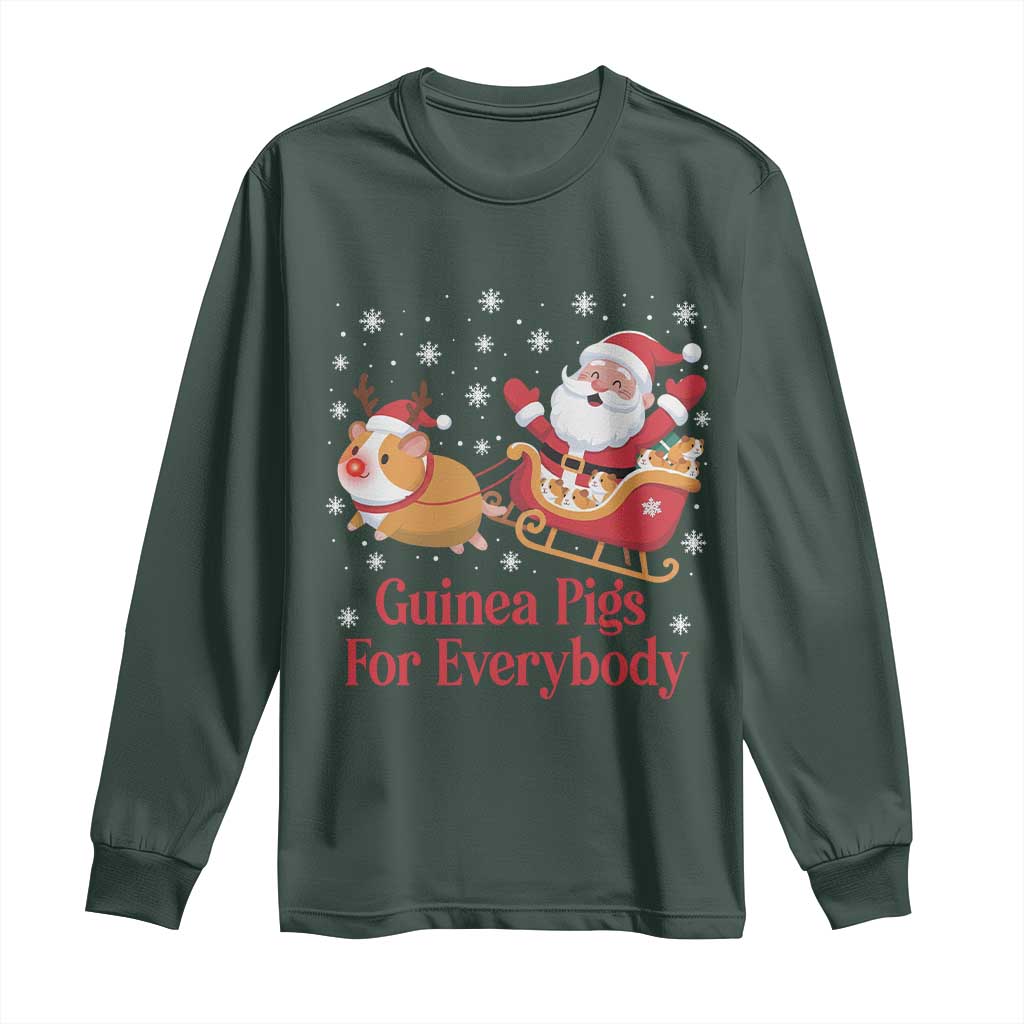 Guinea Pigs For Everybody Long Sleeve Shirt Funny Xmas Gift TS12 Dark Forest Green Print Your Wear
