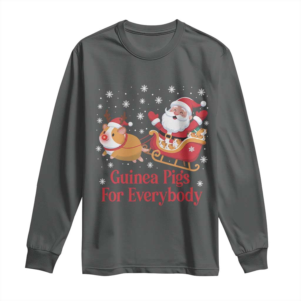 Guinea Pigs For Everybody Long Sleeve Shirt Funny Xmas Gift TS12 Dark Heather Print Your Wear