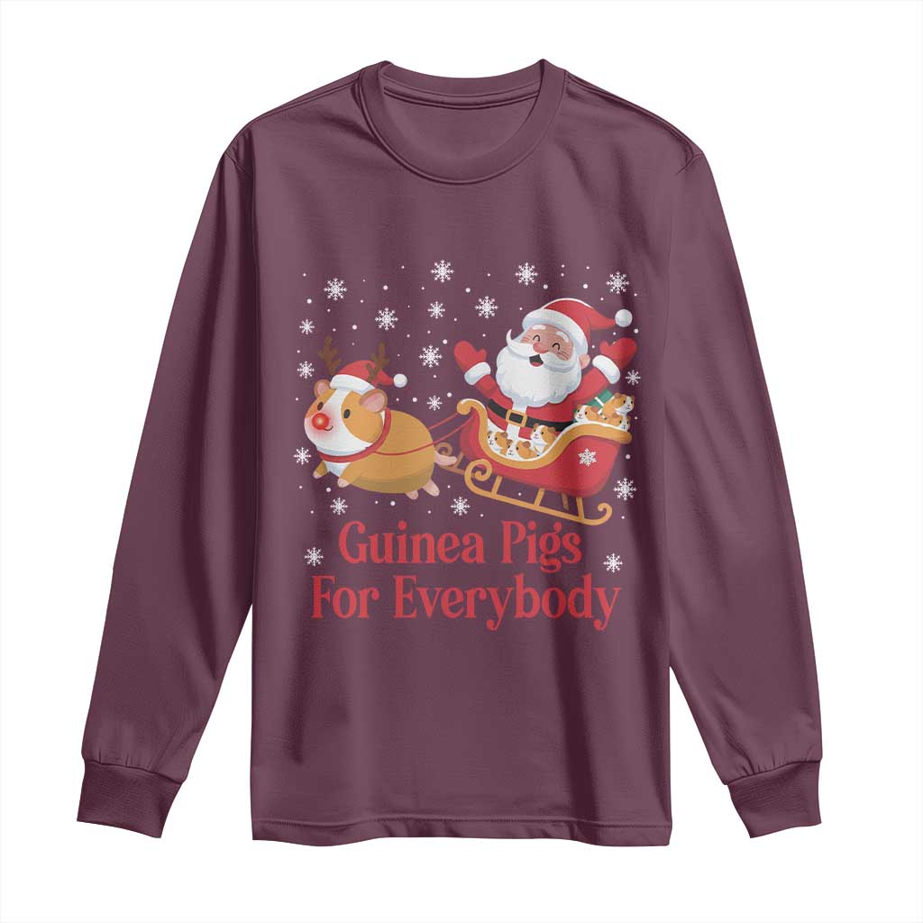 Guinea Pigs For Everybody Long Sleeve Shirt Funny Xmas Gift TS12 Maroon Print Your Wear