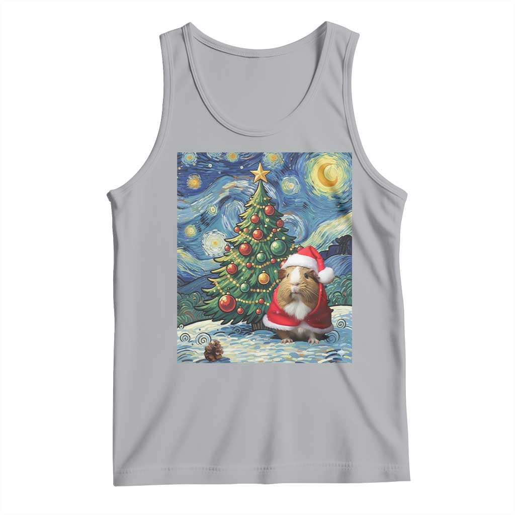 Santa Guinea Pig Starry Night Inspired Tank Top Funny Christmas Gift TS12 Athletic Heather Print Your Wear