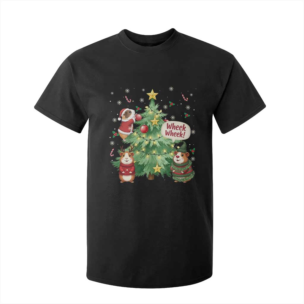 Wheek Wheek Guinea Pig Christmas Outfit T Shirt For Kid Cavy Lover Gift TS12 Black Print Your Wear