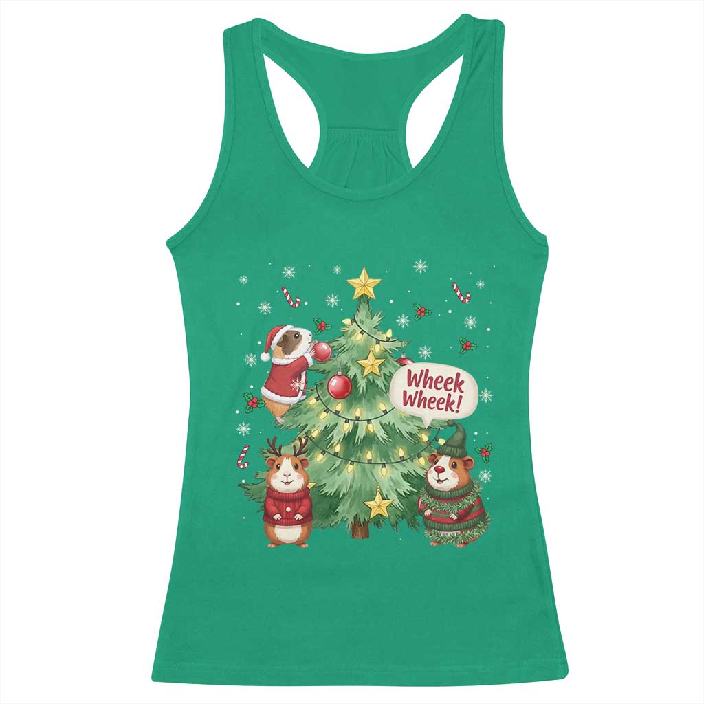 Wheek Wheek Guinea Pig Christmas Outfit Racerback Tank Top Cavy Lover Gift TS12 Irish Green Print Your Wear