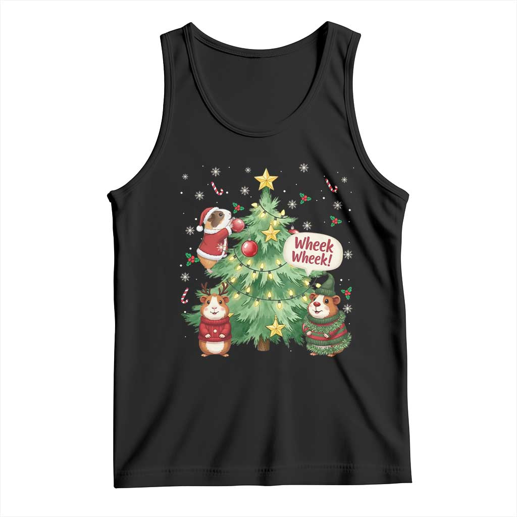 Wheek Wheek Guinea Pig Christmas Outfit Tank Top Cavy Lover Gift TS12 Black Print Your Wear