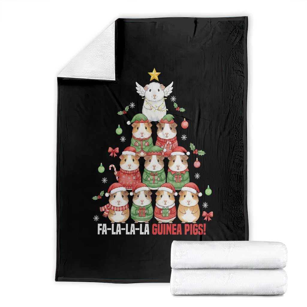 Fa La La La Guinea Pigs Throw Blanket Funny Christmas Cavy Lover Gift TS12 Black Print Your Wear