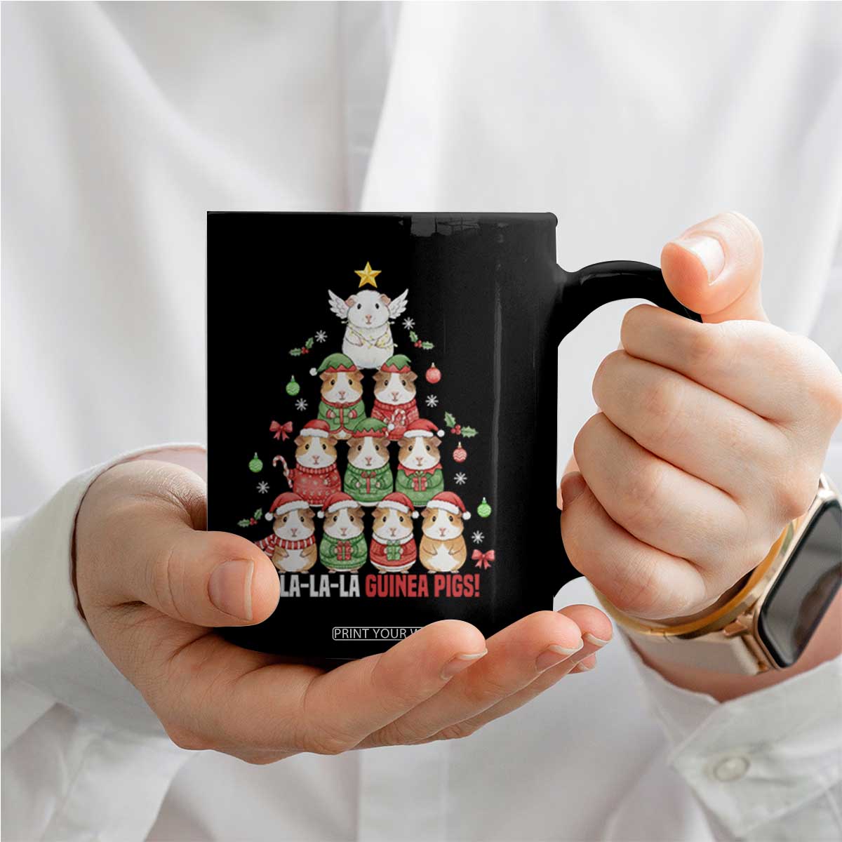 Fa La La La Guinea Pigs Coffee Mug Funny Christmas Cavy Lover Gift TS12 Print Your Wear
