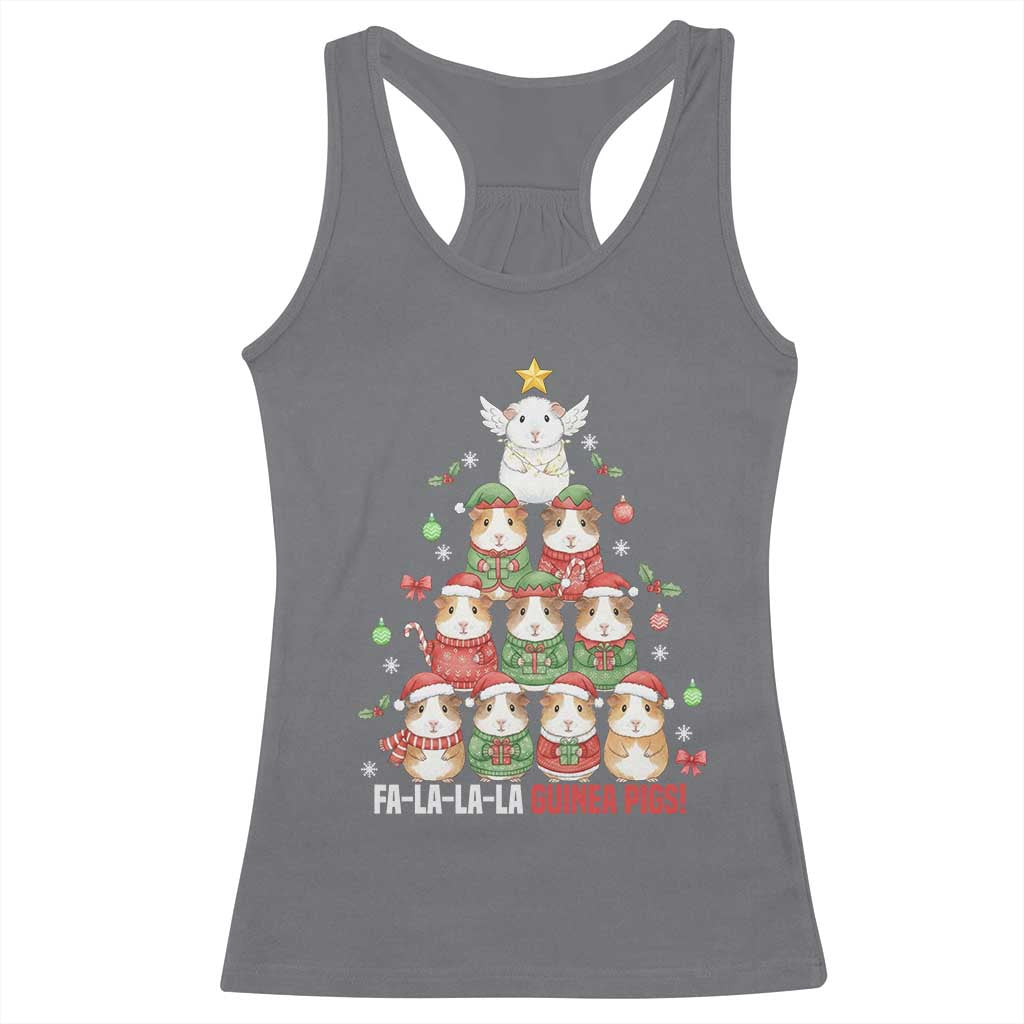 Fa La La La Guinea Pigs Racerback Tank Top Funny Christmas Cavy Lover Gift TS12 Charcoal Print Your Wear