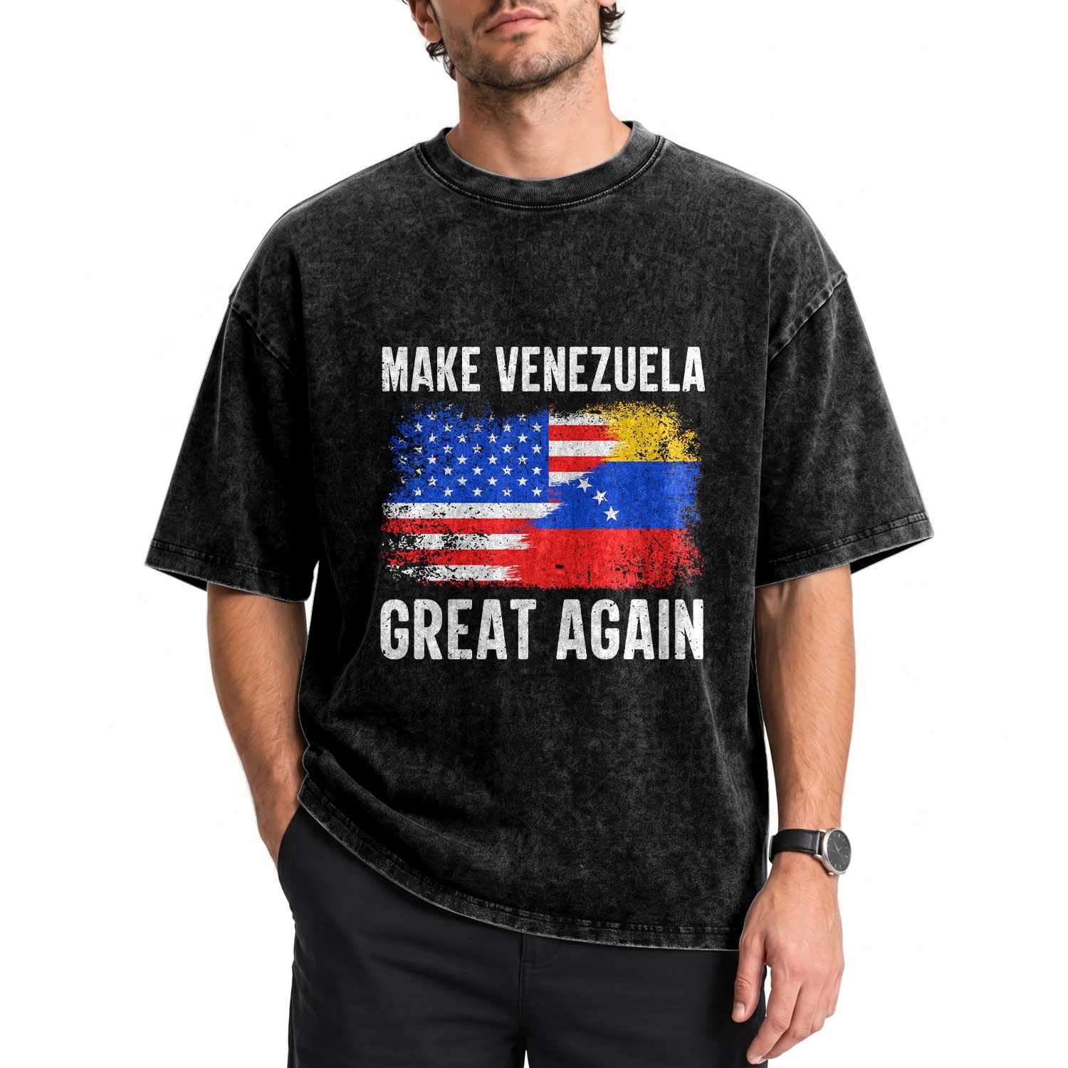 Make Venezuela Great Again Washed Cotton T-Shirt Political Gift
