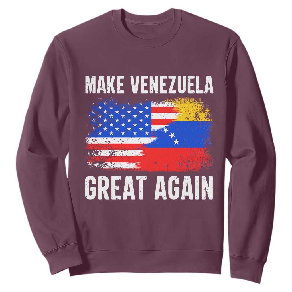 Make Venezuela Great Again Sweatshirt Political Gift TS12 Maroon Print Your Wear