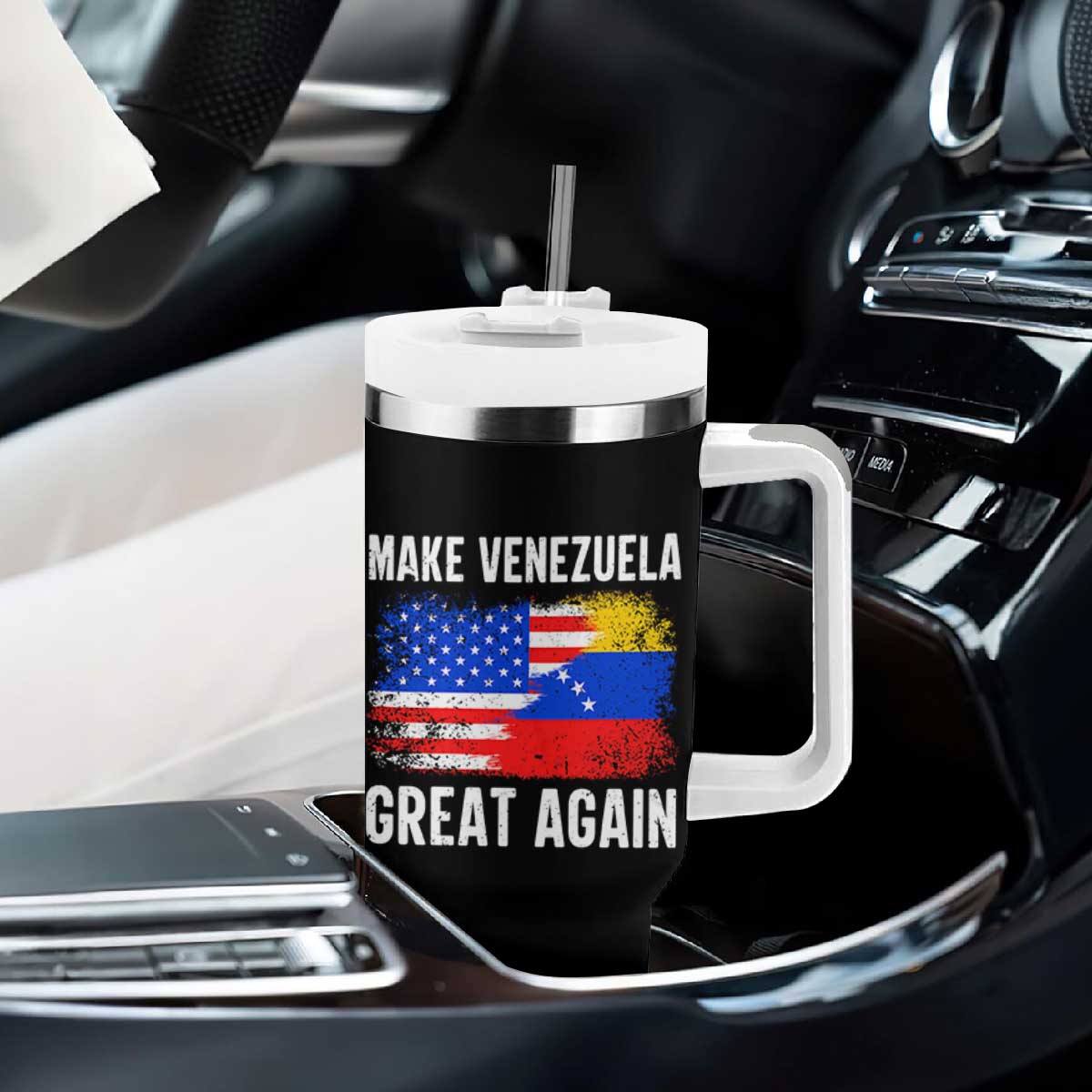 Make Venezuela Great Again Tumbler With Handle Political Gift TS12 Print Your Wear