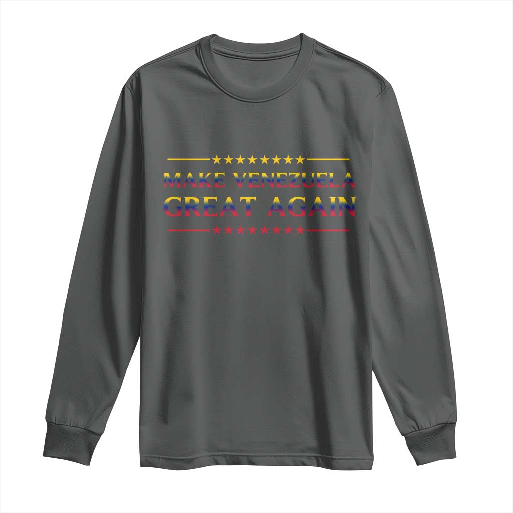 International Venezuela Gifts Long Sleeve Shirt Make Venezuela Great Again TS12 Dark Heather Print Your Wear