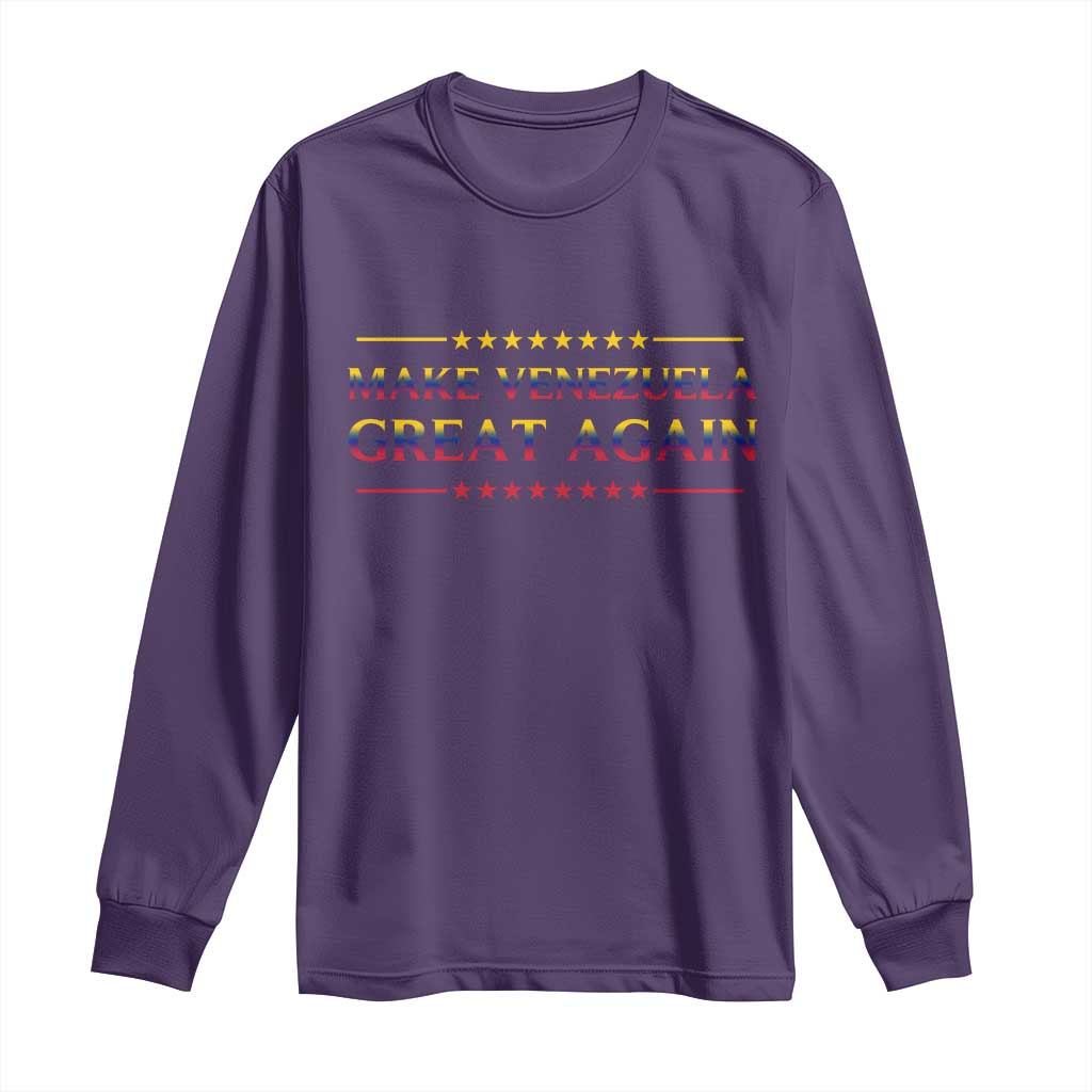 International Venezuela Gifts Long Sleeve Shirt Make Venezuela Great Again TS12 Purple Print Your Wear
