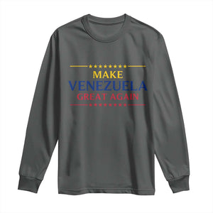 Venezuela Libre Long Sleeve Shirt Make Venezuela Great Again TS12 Dark Heather Print Your Wear