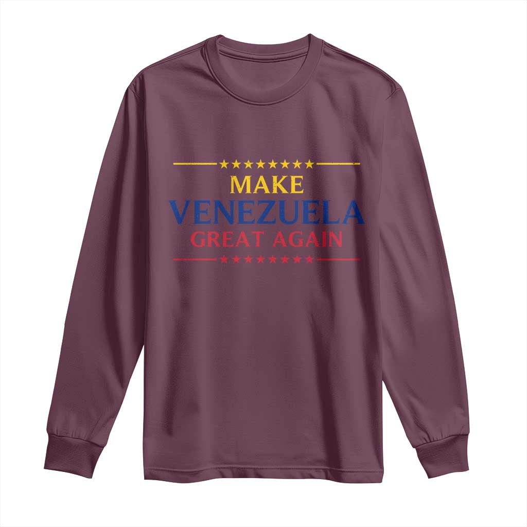 Venezuela Libre Long Sleeve Shirt Make Venezuela Great Again TS12 Maroon Print Your Wear