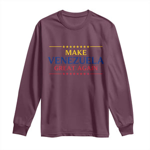 Venezuela Libre Long Sleeve Shirt Make Venezuela Great Again TS12 Maroon Print Your Wear