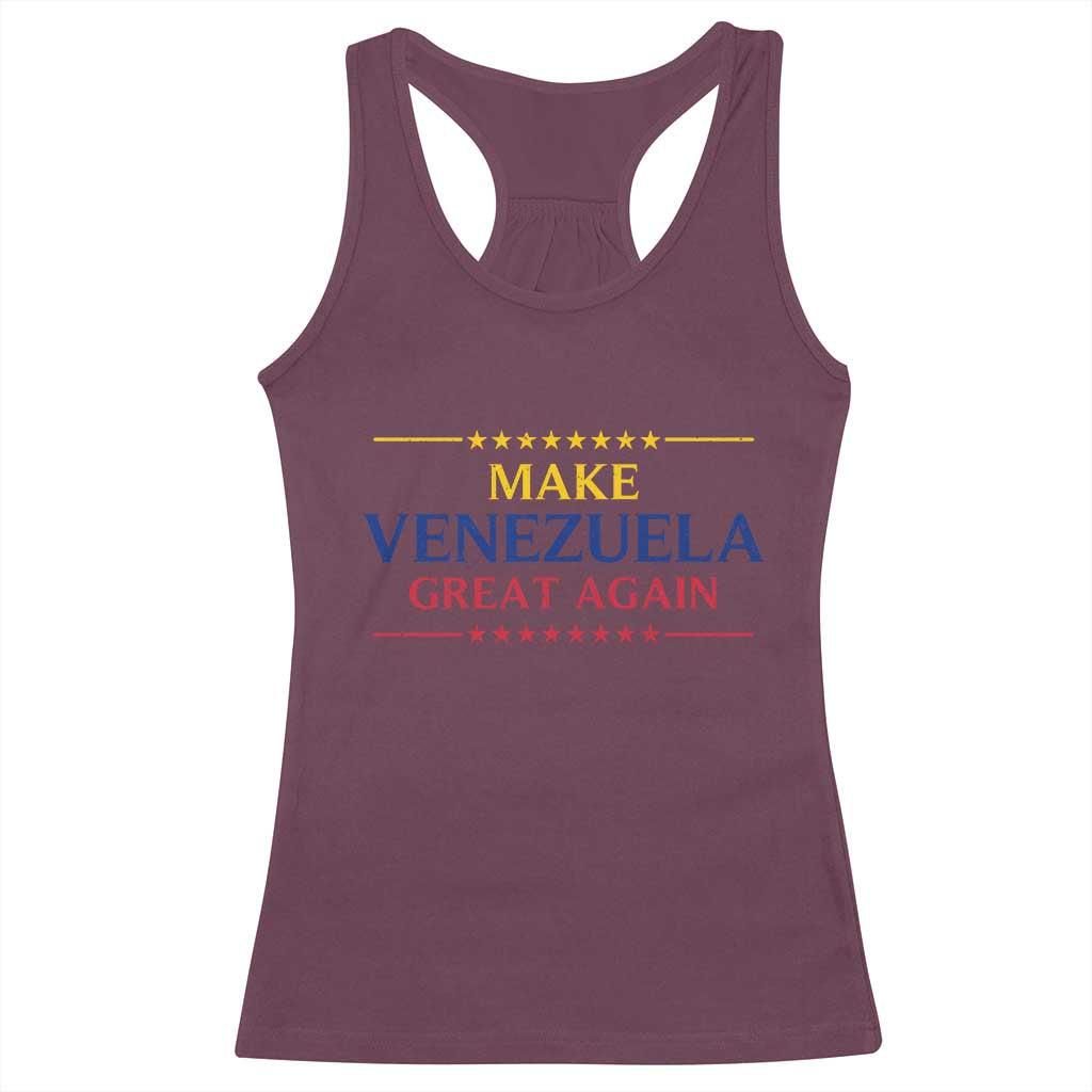 Venezuela Libre Racerback Tank Top Make Venezuela Great Again TS12 Maroon Print Your Wear