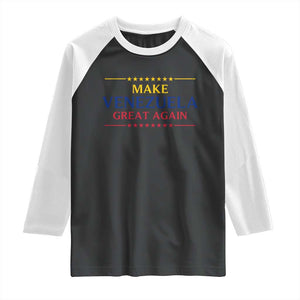 Venezuela Libre Raglan Shirt Make Venezuela Great Again TS12 Black White Print Your Wear