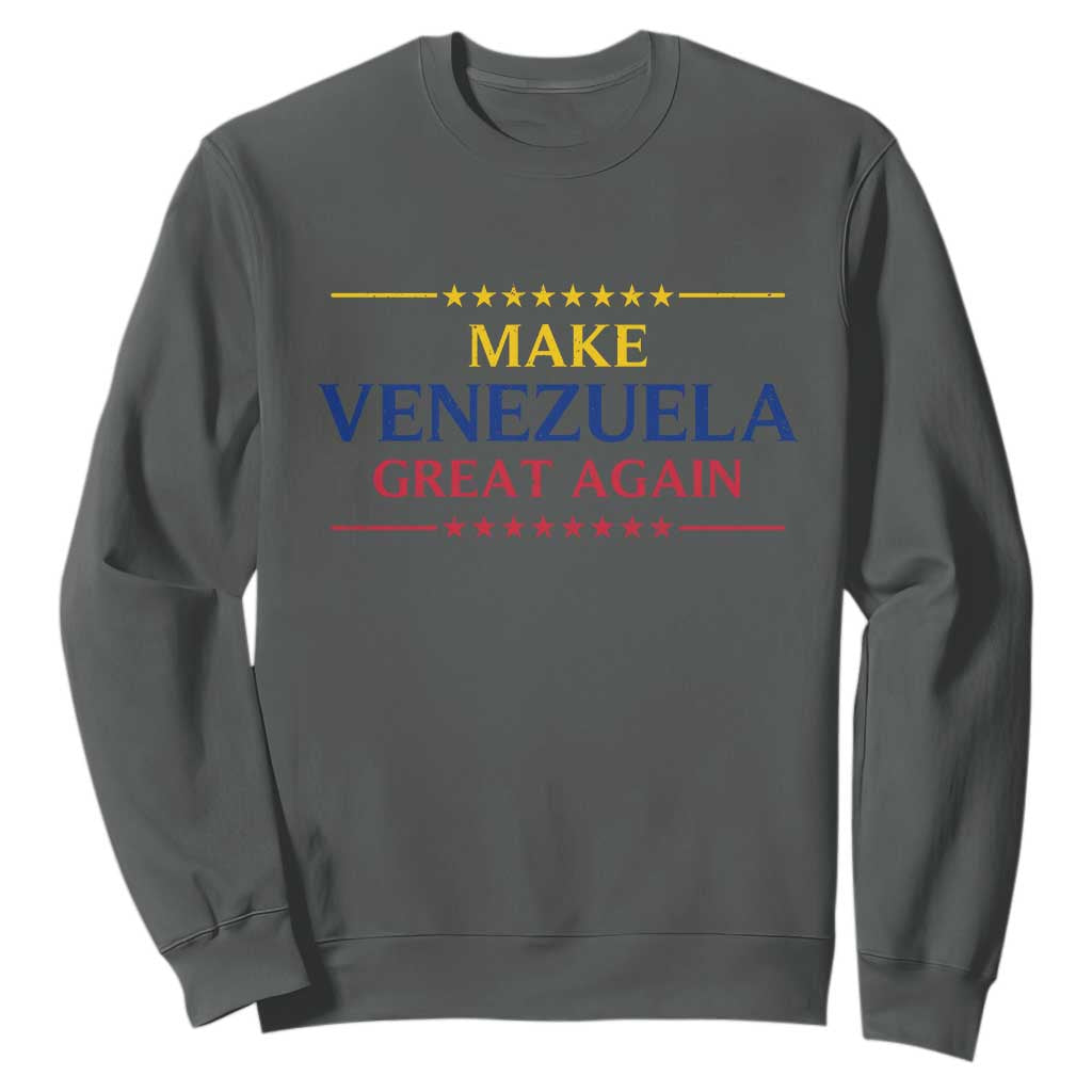 Venezuela Libre Sweatshirt Make Venezuela Great Again TS12 Dark Heather Print Your Wear