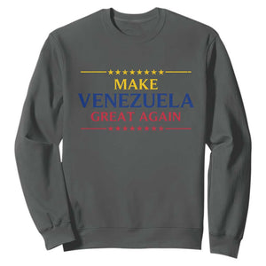 Venezuela Libre Sweatshirt Make Venezuela Great Again TS12 Dark Heather Print Your Wear