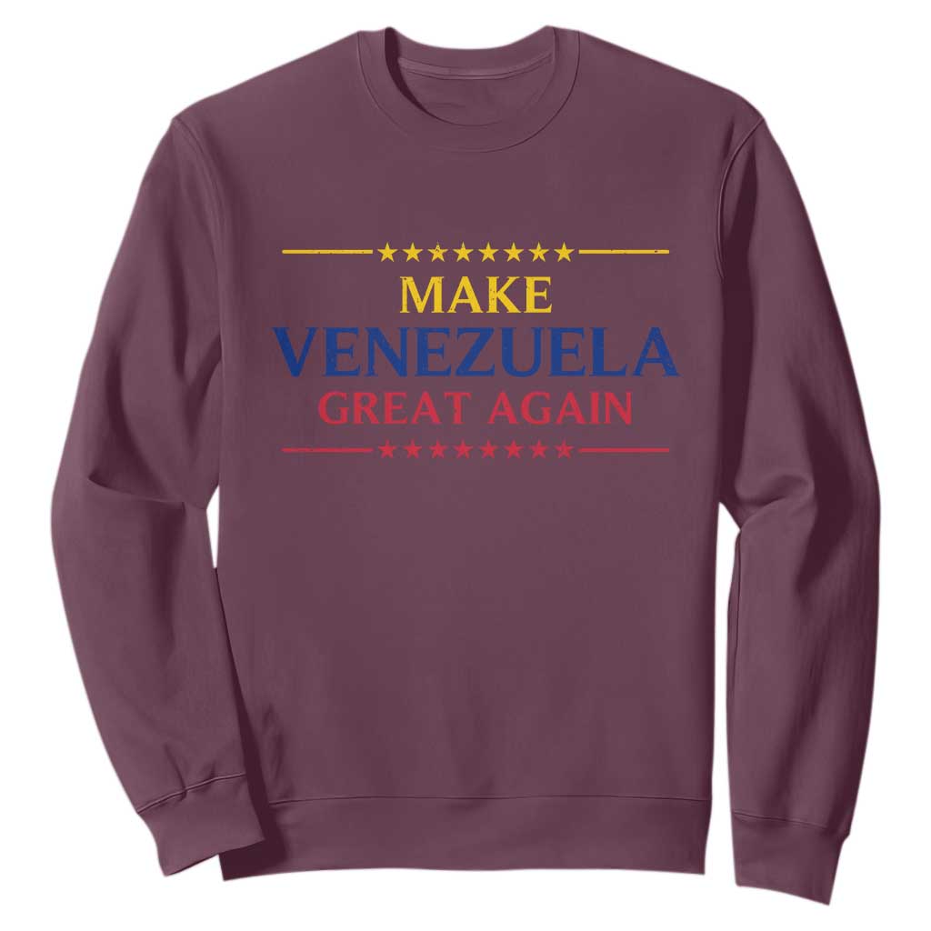 Venezuela Libre Sweatshirt Make Venezuela Great Again TS12 Maroon Print Your Wear